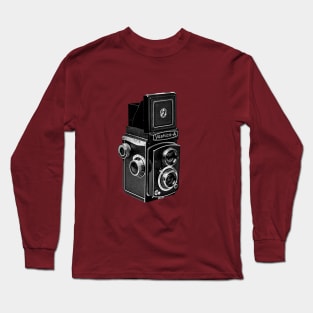 Vintage 1960s Twin Lens Camera - Open Hood Long Sleeve T-Shirt